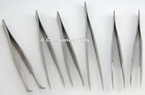 6pcs stainless steel precision tweezer set all purpose anti static tool kit for sale