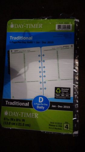 Day Timer Traditional 1 Page Per Day Refill Jan-Dec 2015