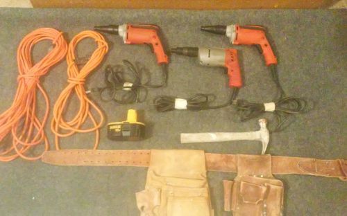 3 Immaculent Milwaukee Screwguns, Set of Hangers Pouches, and extras
