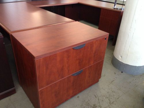 2 DRAWER LATERAL SIZE FILE by MARQUIS OFFICE FURN w/LOCK&amp;KEY in CHERRY LAMIN