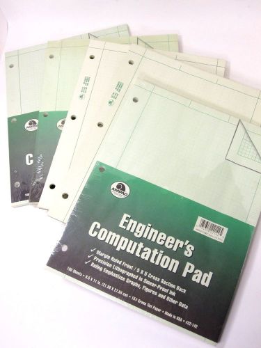 LOT 5 AMPAD 22142 Engineer&#039;s Computation Pads 5x5 quadrille 8.5x11 500 sheets