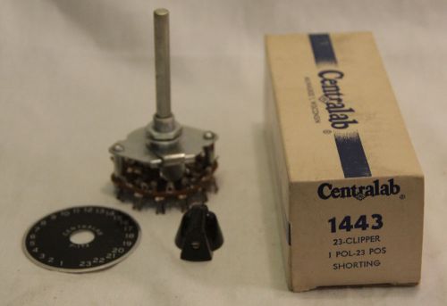 CENTRALAB CRL 1443 1 pole 23 position shorting rotary switch NIB