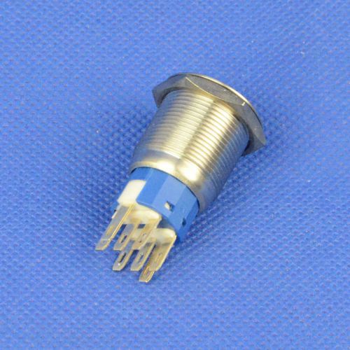 19mm 12v red led latching push button waterproof 2no 2nc 8 pins switch self-lock for sale