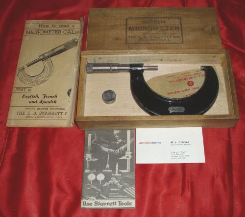 VINTAGE STARRETT 436 MICROMETER FORMERLY OWNED BY CHICAGO A.A. ENGINEER LOOK!