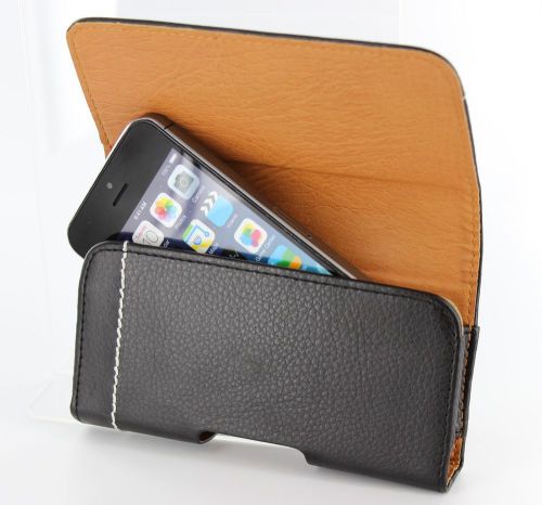 New Holster Belt Clip Black Leather Pouch case cover Iphone 5S for otterbox user