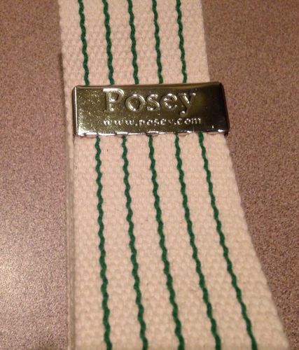 POSEY Gait Transfer Belt  - White &amp; Green Stripe-2&#034;x64&#034; NEW w/o Tag