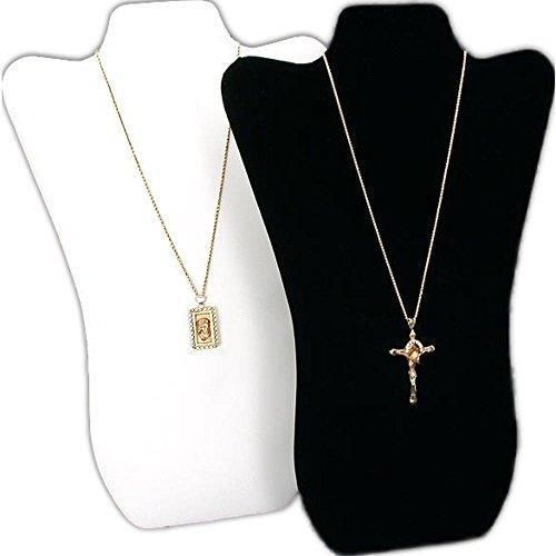 2 Tall Curved Necklace Easel Display Black &amp; White 14&#034; New