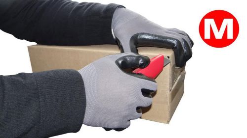 Grey Nitrile Dipped Nylon Work Gloves Size-Medium ( 120 Pairs ) 10 Dozens