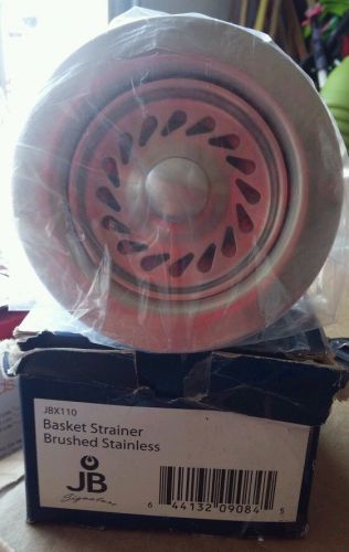JB JBX110 Brushed Stainless Designer Kitchen Sink Basket Strainer 3-1/2&#034; *NEW*