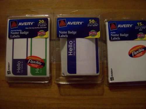 Avery Mini Name Badge Label - 1&#034; Width x 3.75&#034; Length 20ct/Pack Rectangle &amp; more