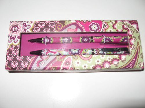 Vera Bradley VERY BERRY PAISLEY Perfect Match Pen and Pencil Boxed Set NEW