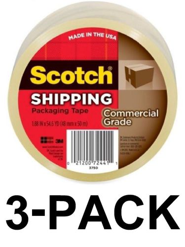 SCOTCH 3750 Clear Commercial Grade Tape (3-Pack)
