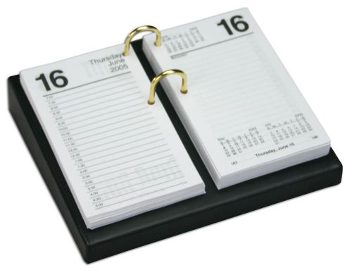 Dacasso 1000 Series Classic Leather 4.5 x 8 Calendar Holder Base in Black