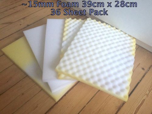 36 SHEETS 250mm Pyramid Matt White/Yellow Foam Panels 39cm x 28cm
