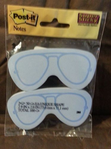 Post-it notes super sticker blue glasses  2 pads of 50 each for sale