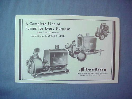 Sterling Pump Company Brochures Kansas City MO 1930