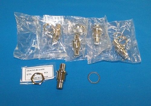 RCA audio Video round connector, bulkhead F-F, 5 pack lot Ships from USA