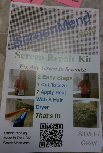 ScreenMend screen repair kit. 4 pack. Seen on Shark Tank. Silver gray