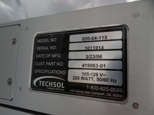Techsol Cleanroom Air Purifier Model Number 020-04-115