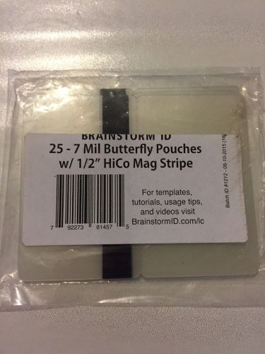 Brand New &amp; Unused! 7 mil butterfly laminate pouches w/ HiCo mag stripe!