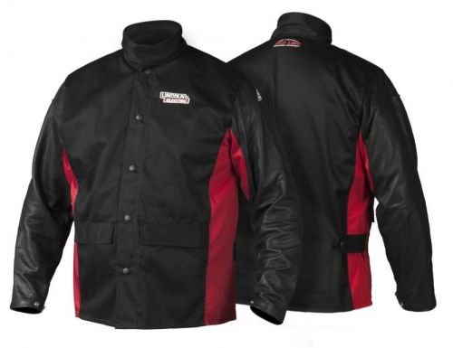 Lincoln electric shadow grain leather sleeved welding jacket  k2987-m medium for sale