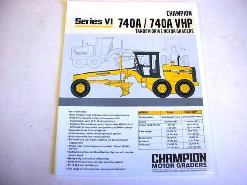 Champion 740A/740A VHP Motor Graders Color Literature                    b2