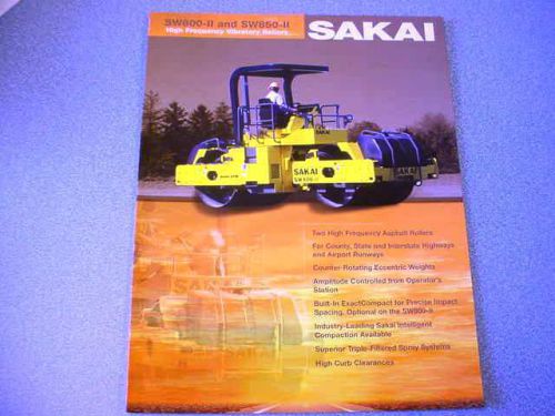 Sakai SW800-ll &amp; SW850-ll High Frequency Vibratory Rollers Brochure