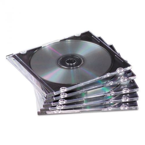 Fellowes 98330 Thin Jewel Case- Clear/black- 50/pack NEW