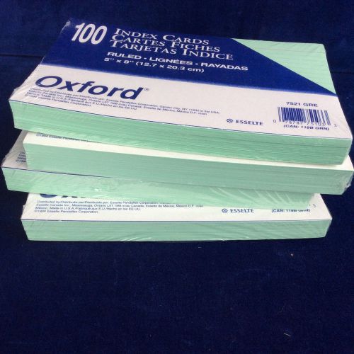 lot of 4 packs of 100 green lined index cards 5 by 8 inches