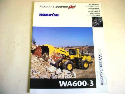 Komatsu WA600-3 Wheel Loader Color Brochure