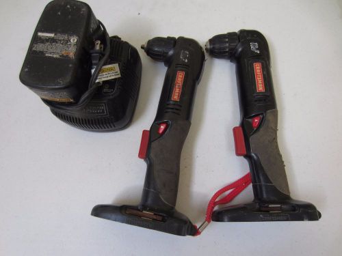 Lot of 2 3/8&#034; Craftsman Cordless 19.2V Drill / Drivers Battery &amp; Charger 1425301