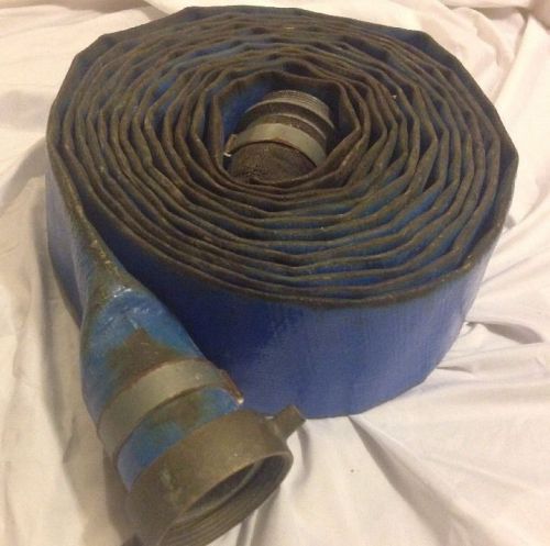 25&#039; Blue Flat Fire / Water Heavy Duty Hose #2 Expands Attack? Vintage?