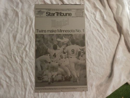 1987 Minnesota Twins Baseball world series newspaper printing plate star tribune