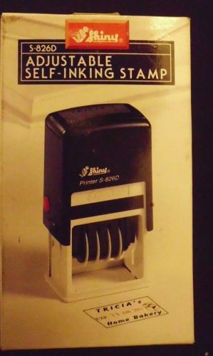 Date Stamp Adjustable Self-inking Dater Shiny S-826D with 4 Rubber Dies NEW