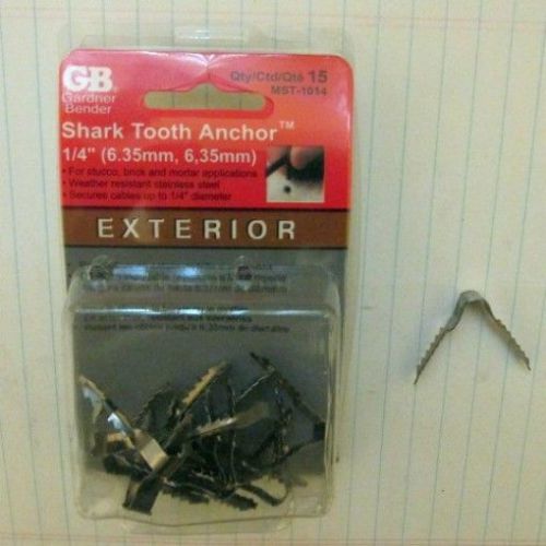 GB Gardner Bender Shark tooth Anchor - 15 pc 1/4&#034; 6.5mm