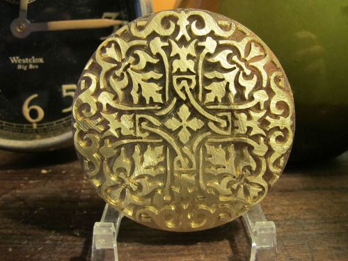 ORNATE HISTORIC ROUND Leather Bookbinding Finishing tool Stamp EMBOSSING die