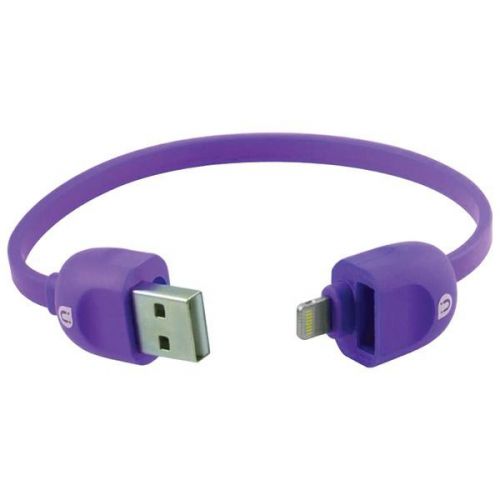 Uber 13159 Lock &amp; Go Bracelet-Style Lightning Charge/Sync Cable 7&#034; - Purple