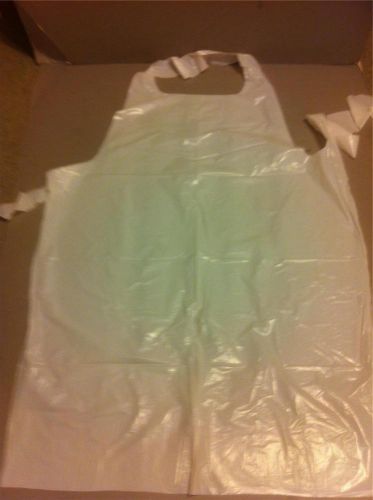 100 DISPOSABLE APRONS WHITE POLYPROPYLENE 28&#034;X 46&#034; TIDI PRODUCTS 10401 NEW
