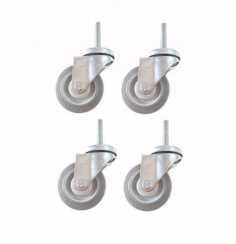 Set of 4 swivel casters with 3-1/2&#034; x 1-1/4&#034; tpr wheel 1/2&#034;-13 x 2-3/4&#034; tall thr for sale