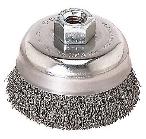 Bosch wb509 3&#034; cup brush, knotted, carbon steel,  5/8&#034; x 11&#034; arbor for sale