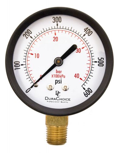 2&#034; utility pressure gauge - blk.steel 1/4&#034; npt lower mount 600 psi for sale