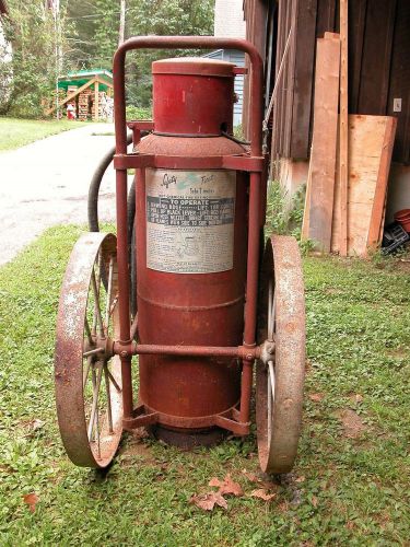 Vintage wheeled fire extinguisher  industrial fire fighting historical  safety for sale