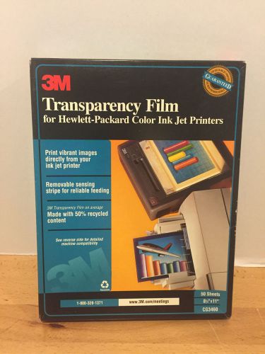 3M CG3460 Transparency Film 50 Sheets For Ink Jet Printers Transparencies D