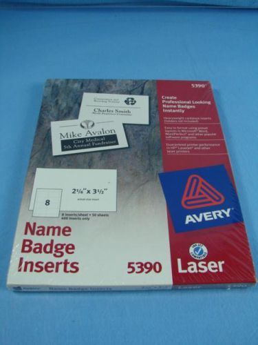 Avery Name Badge Inserts 5390 50 Sheets 400 Inserts Sealed New Paper Box Crafts