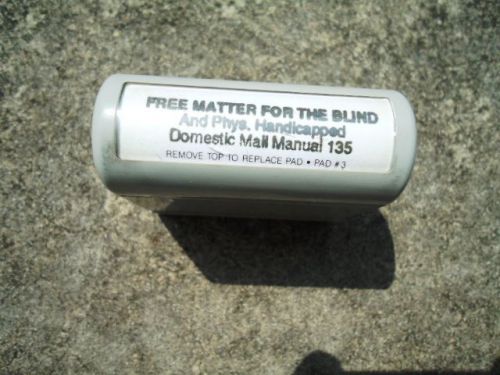 Self inking &#034;Free Matter for the Blind&#034; USPS Rubber Stamp Handicapped Aid