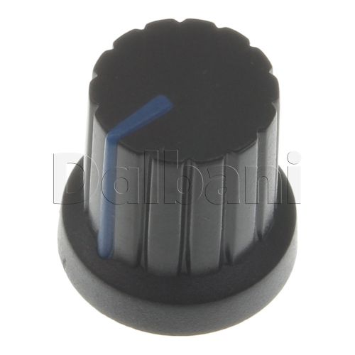 5pcs @$3 HJ-117 New Push-On Mixer Knob Black with Blue Stripe 6 mm Plastic