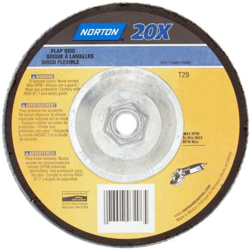 Norton 20X High Performance Abrasive Flap Disc Type 27 Threaded Hole Fibergla...