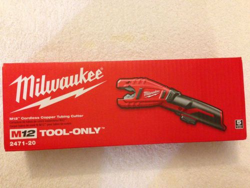 New Milwaukee 2471-20 M12 12V 12 Volt Cordless Copper Tubing Cutter New in Box