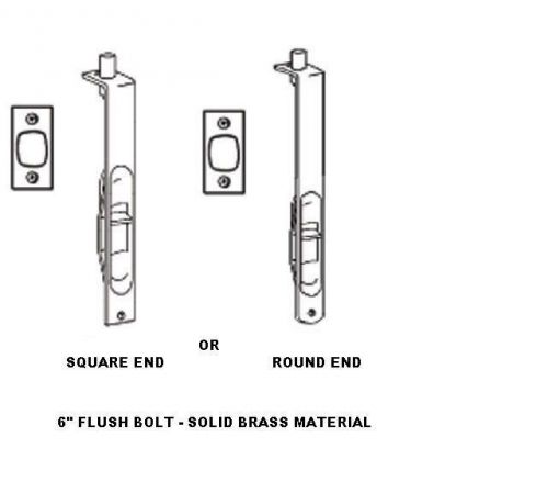 Solid brass 6 inch wood door flush bolts choice of finish us5-10b-26d-us15-us19 for sale