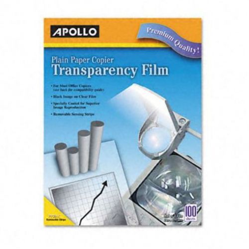 Apollo Plain Paper Copier Film with Sensing Stripe  8.5 x 11 Inches  Clear Sheet